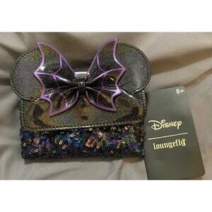 NWT Disney LF Loungefly Minnie Mouse EXCLUSIVE Spiderweb Seqiuns Flap Wallet